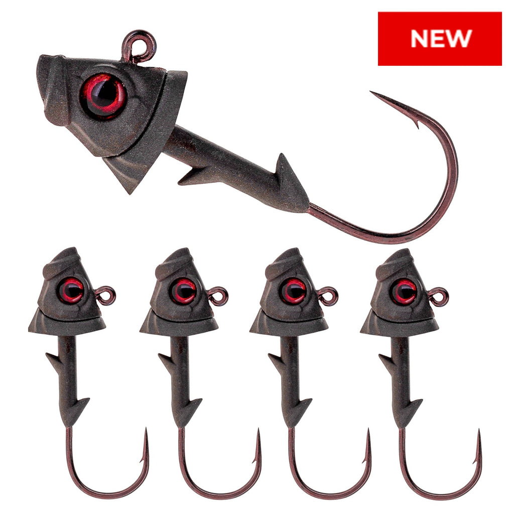Reaction Tackle 97% Pure Tungsten Swimbait Jig with Realistic Fish Head- 5-PACK