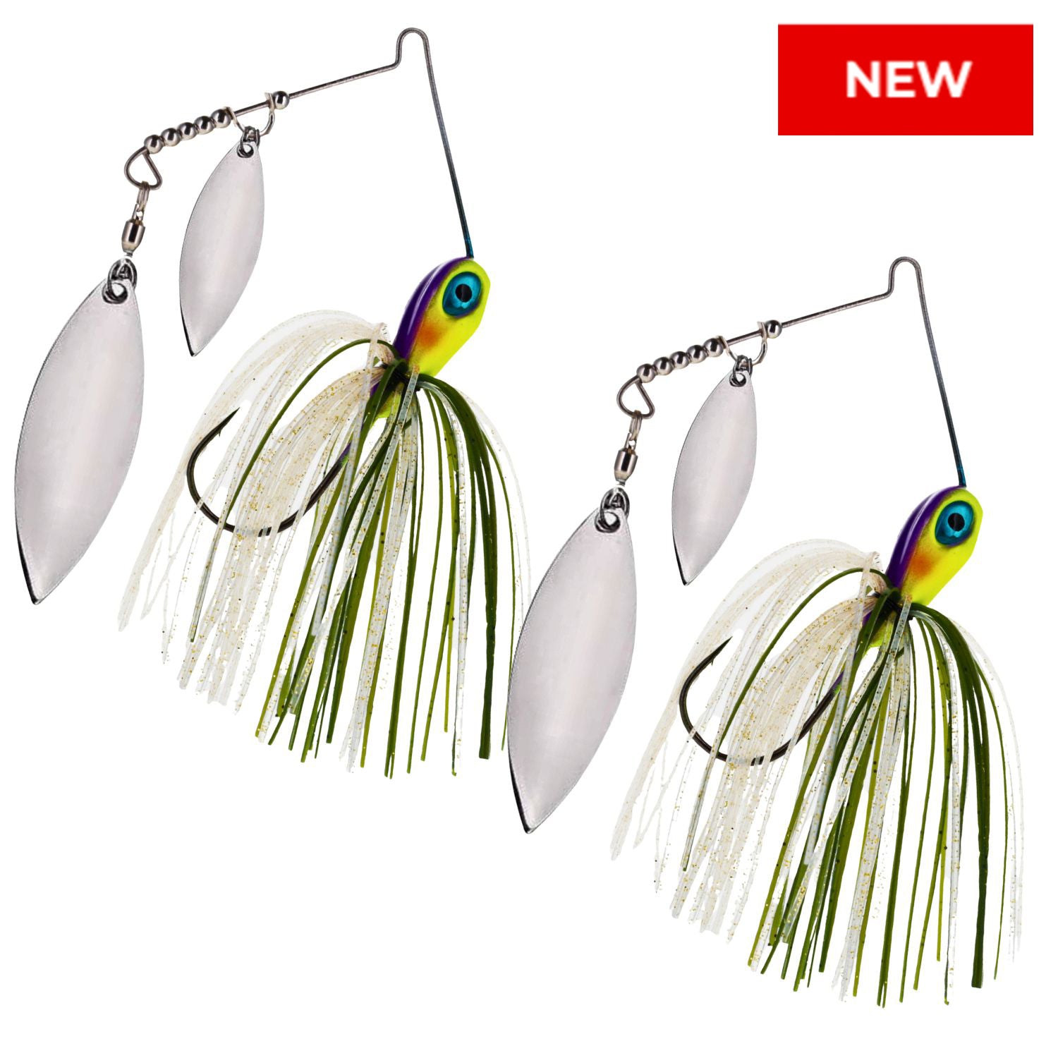 Reaction Tackle Tungsten Spinnerbait Jigs – 2-Pack, Double Willow Blade